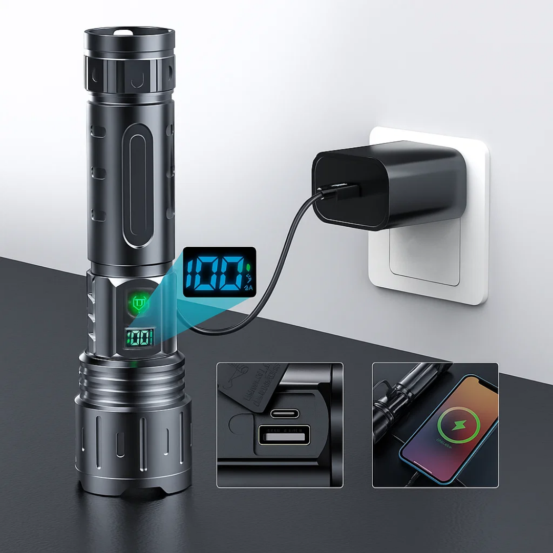Lommelykt – Kraftigste LED – 100.000 Lumen