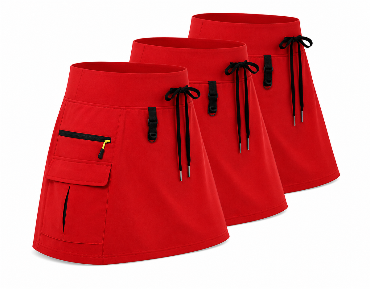 Dame Cargo Skort – Høy Midje – Innebygde Shorts