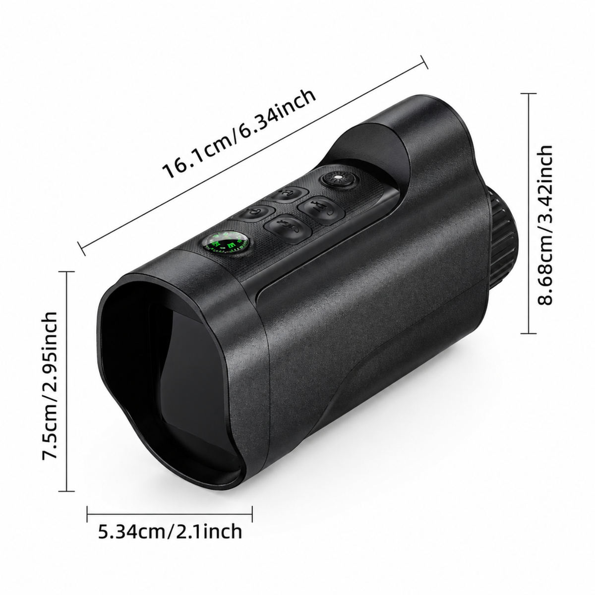 Natkikkert med 10x Zoom – USB-Genopladelig, Infrarød & med Kompas