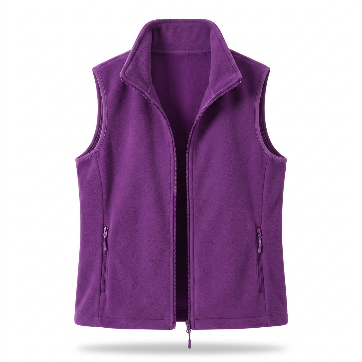 Fleecevest dame i lilla – set bagfra