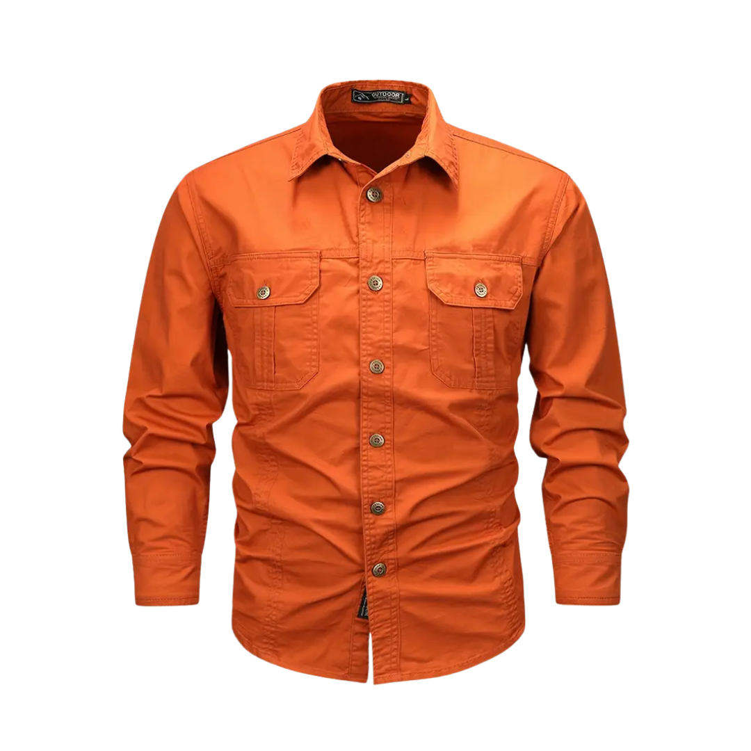 Herre Klassisk Outdoor Skjorte - 100% Bomuld & Multi-Lomme Design