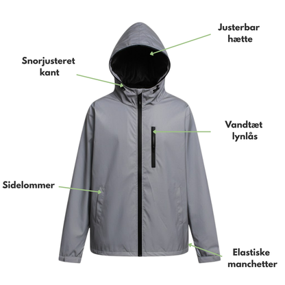 Herre Refleksjakke – Vanntett – Regnjakke