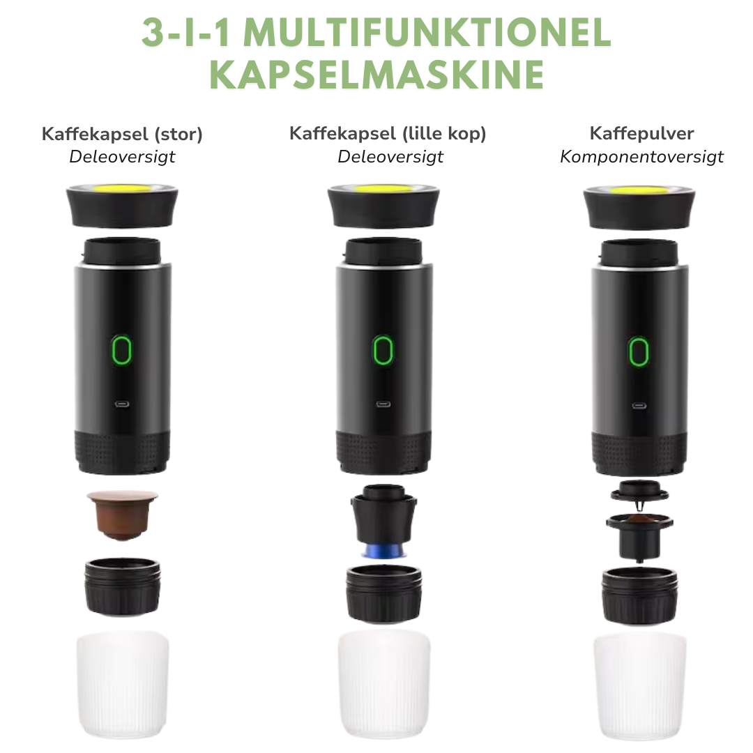 Bærbar Kaffemaskin – Alltid Varm Kaffe – USB Oppladbar