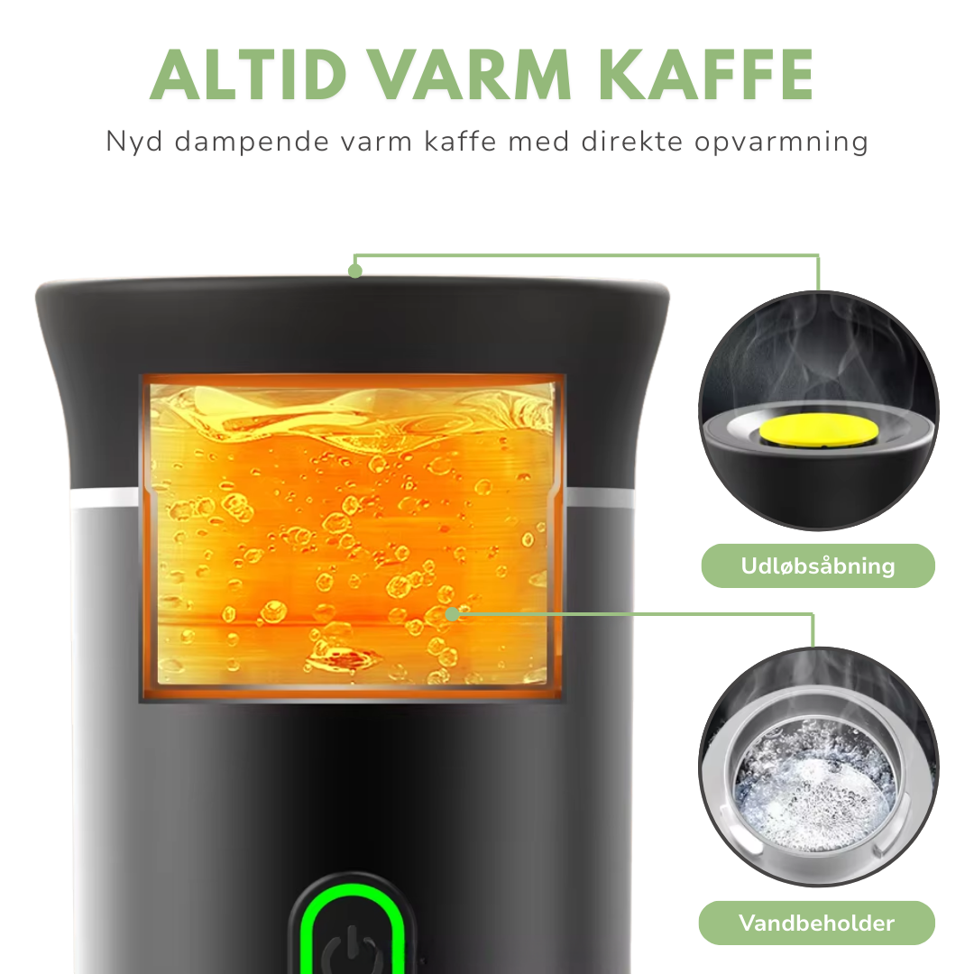 Bærbar Kaffemaskin – Alltid Varm Kaffe – USB Oppladbar