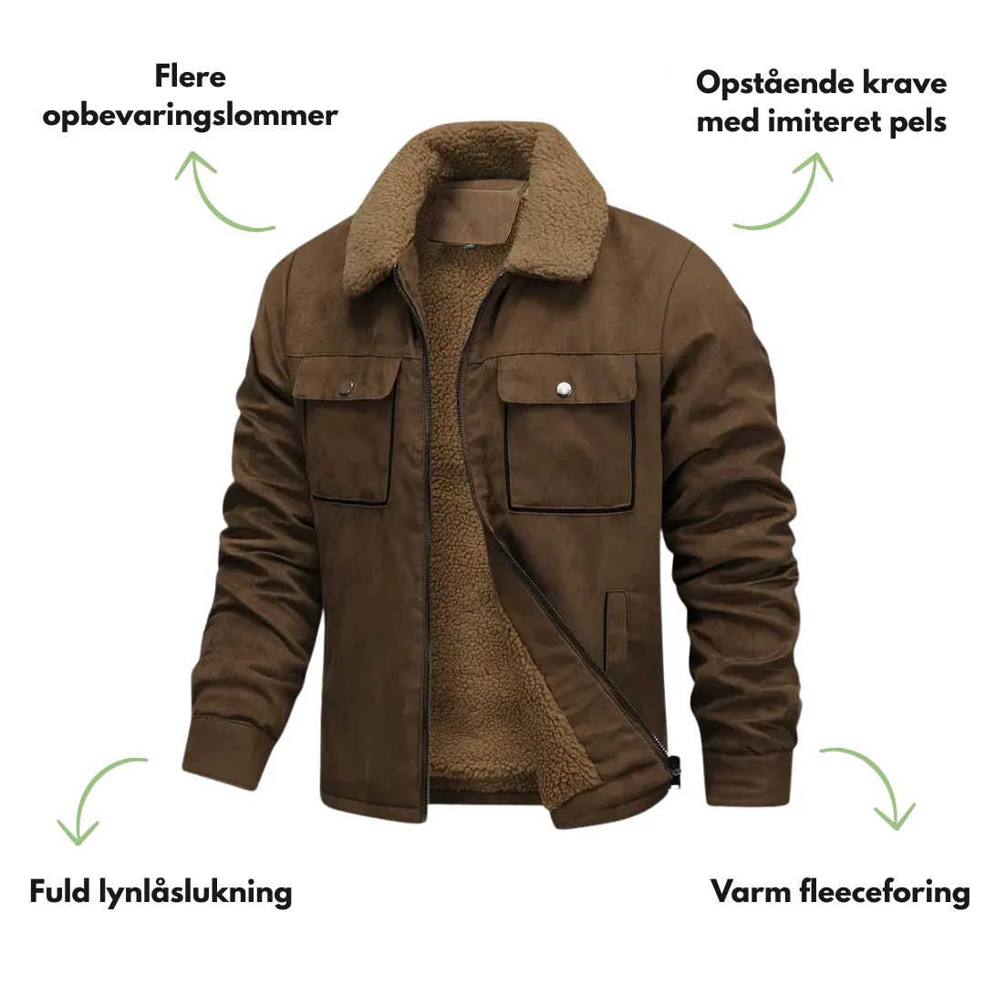 Herre outdoorjakke – fleeceforet – høst/vinter