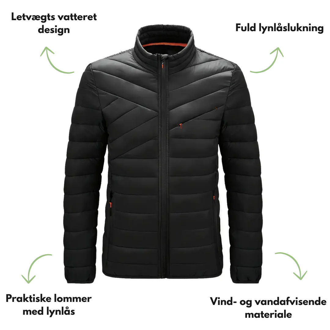 Herre vattert jakke – varm & vindtett – høst
