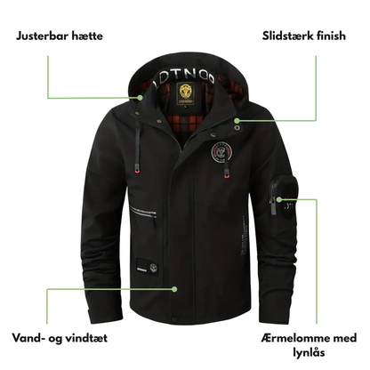 Herre outdoorjakke – vindtæt & vandtæt – efterår