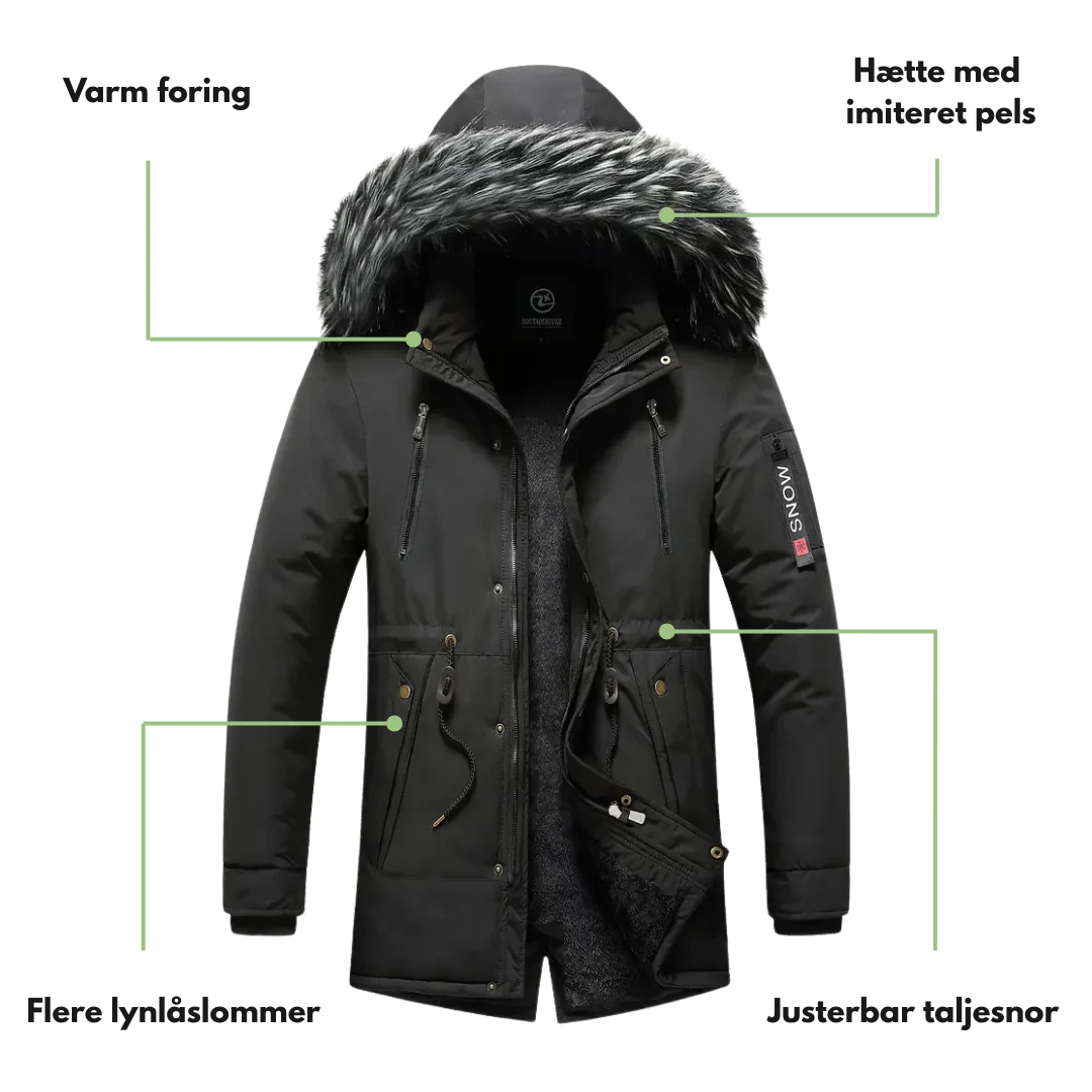 Herre Vinterjakke – Fleeceforet – Vinterparka