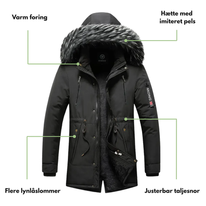 Herre Vinterjakke – Fleeceforet – Vinterparka