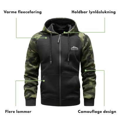 Herre Camo Fleece Hettegenser – Varm & Komfortabel – Vinter & Høst