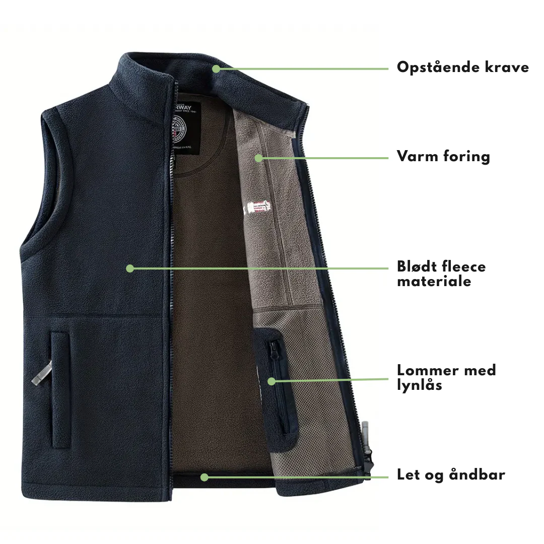 Herre Fleece Outdoor Bodywarmer – Fôret – Høst/Vinter