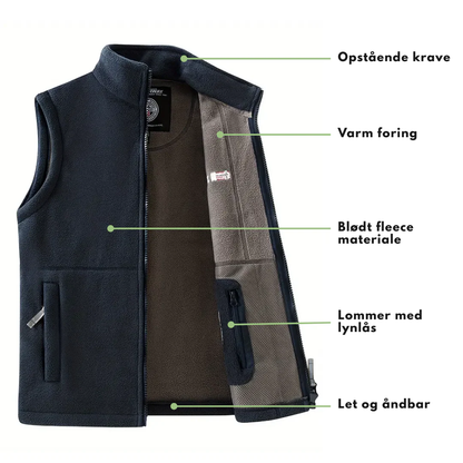 Herre Fleece Outdoor Bodywarmer – Fôret – Høst/Vinter