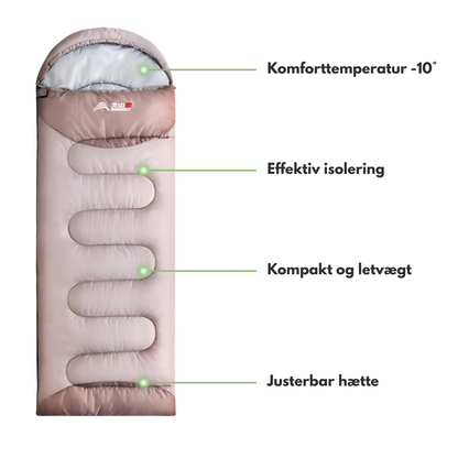 Outdoor Sovepose – Vanntett & Varm ned til -10°C – 4 Sesonger Trekking