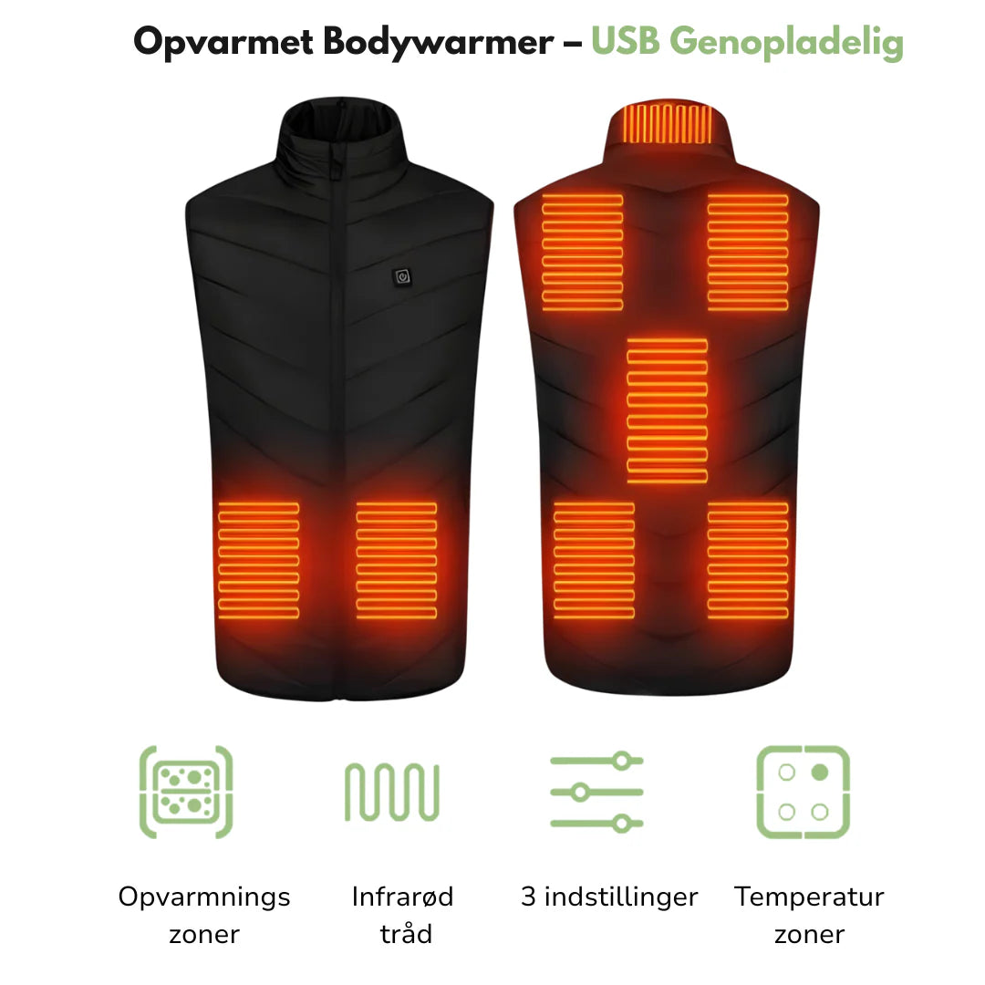 Oppvarmet Bodywarmer – Oppladbar – 3 Innstillinger