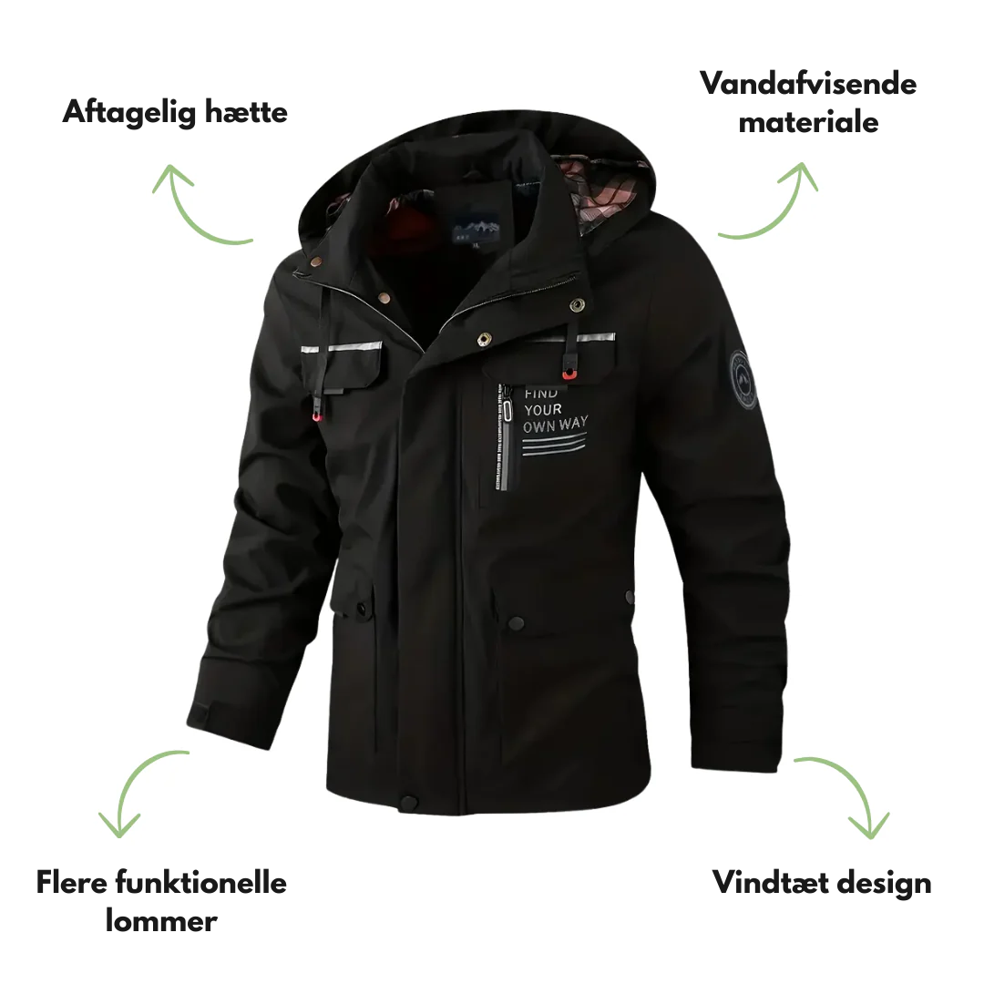 Herre softshell outdoorjakke – vindtett & vanntett – høst