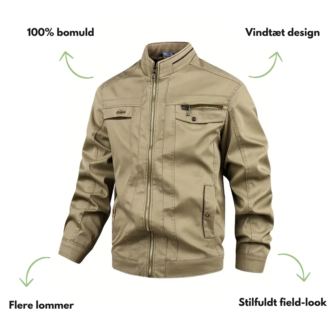 Herre bomulls høstjakke – vindtett & casual – outdoor