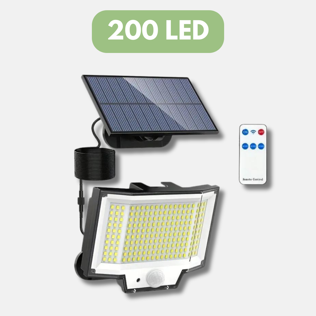 OutdoorHaven | Utendørs Solcellelampe Med Bevegelsessensor - 200 LED