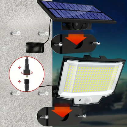 OutdoorHaven | Utendørs Solcellelampe Med Bevegelsessensor - 200 LED