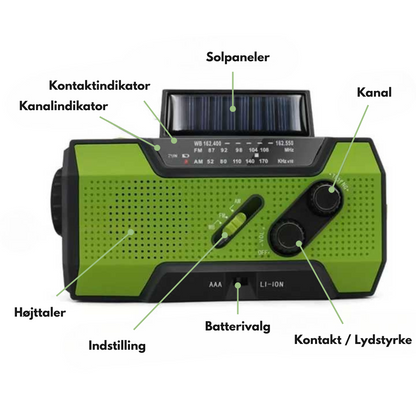 Nødradio – Alt-i-ett & Solenergi – 4000mAh Batteri