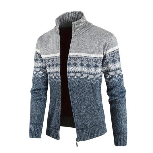 Herre Sweatshirt – Strikket – Geometrisk Mønster