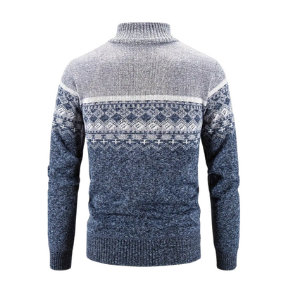 Herre Sweatshirt – Strikket – Geometrisk Mønster