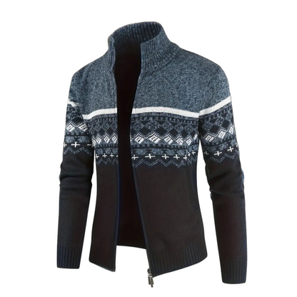 Herre Sweatshirt – Strikket – Geometrisk Mønster