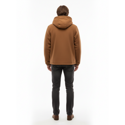 Herre Vinterjakke – Fleece – Full Glidelås med Hetta