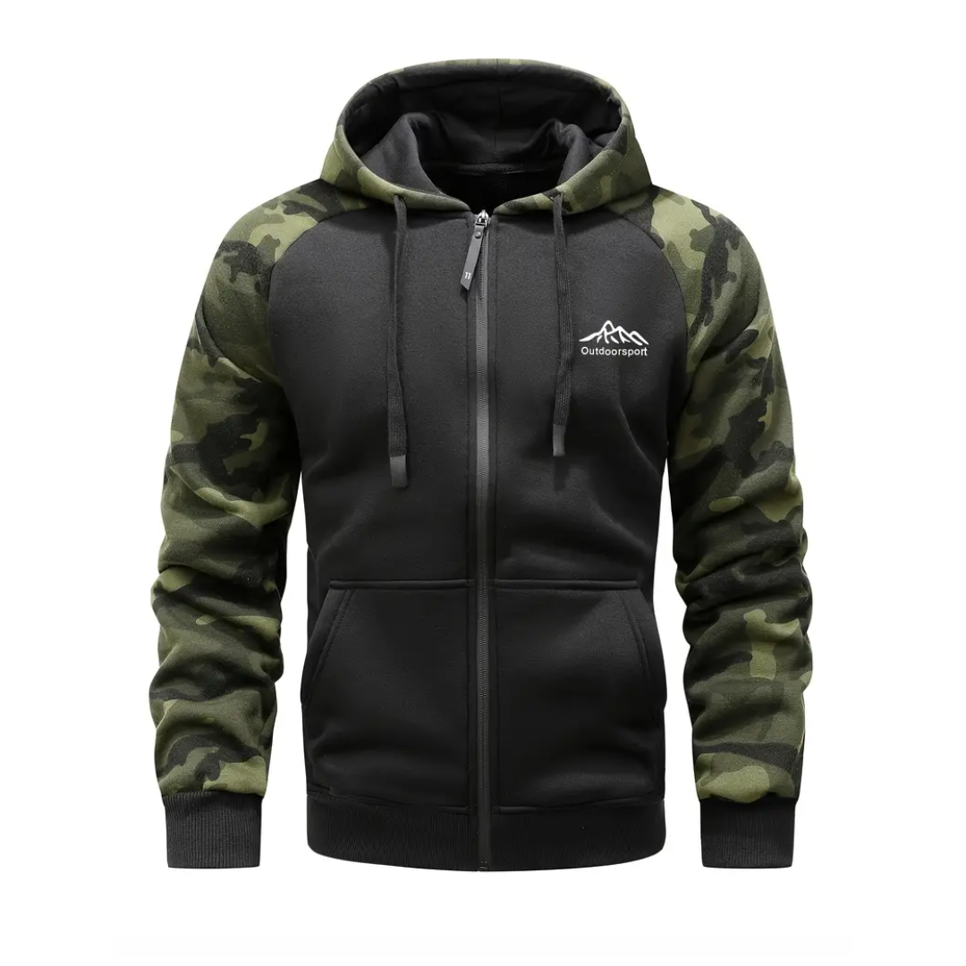 Herre Camo Fleece Hettegenser – Varm & Komfortabel – Vinter & Høst