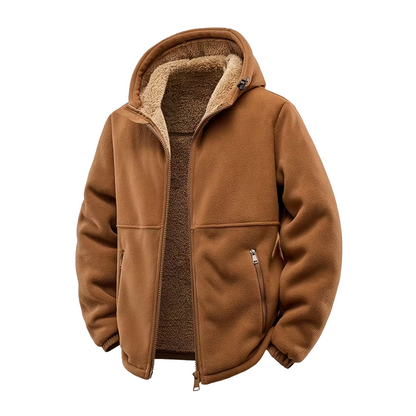 Herre Vinterjakke – Fleece – Full Glidelås med Hetta