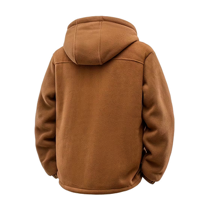 Herre Vinterjakke – Fleece – Full Glidelås med Hetta
