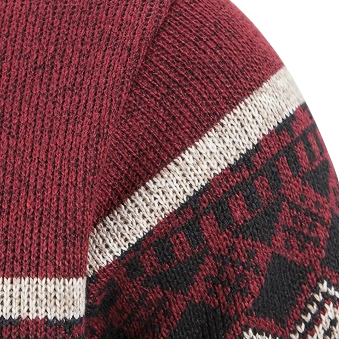 Herre Hoodie Genser – Tykt Fløyel – Geometrisk Mønster