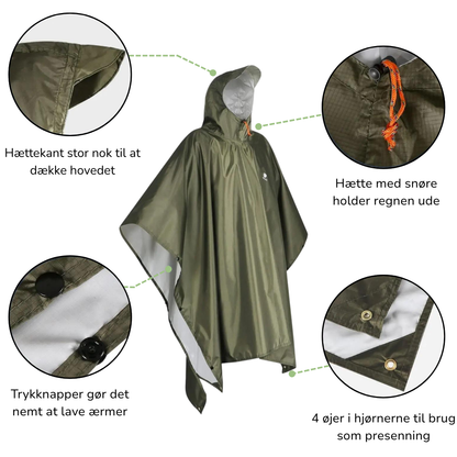 Lett Regnponcho – Vanntett, Pustende & Multifunksjonell