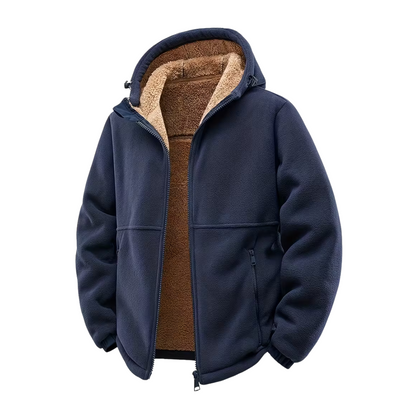 Herre Vinterjakke – Fleece – Full Glidelås med Hetta
