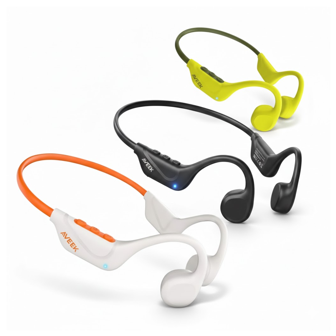 Open-ear trådløse hodetelefoner – benledning – Bluetooth
