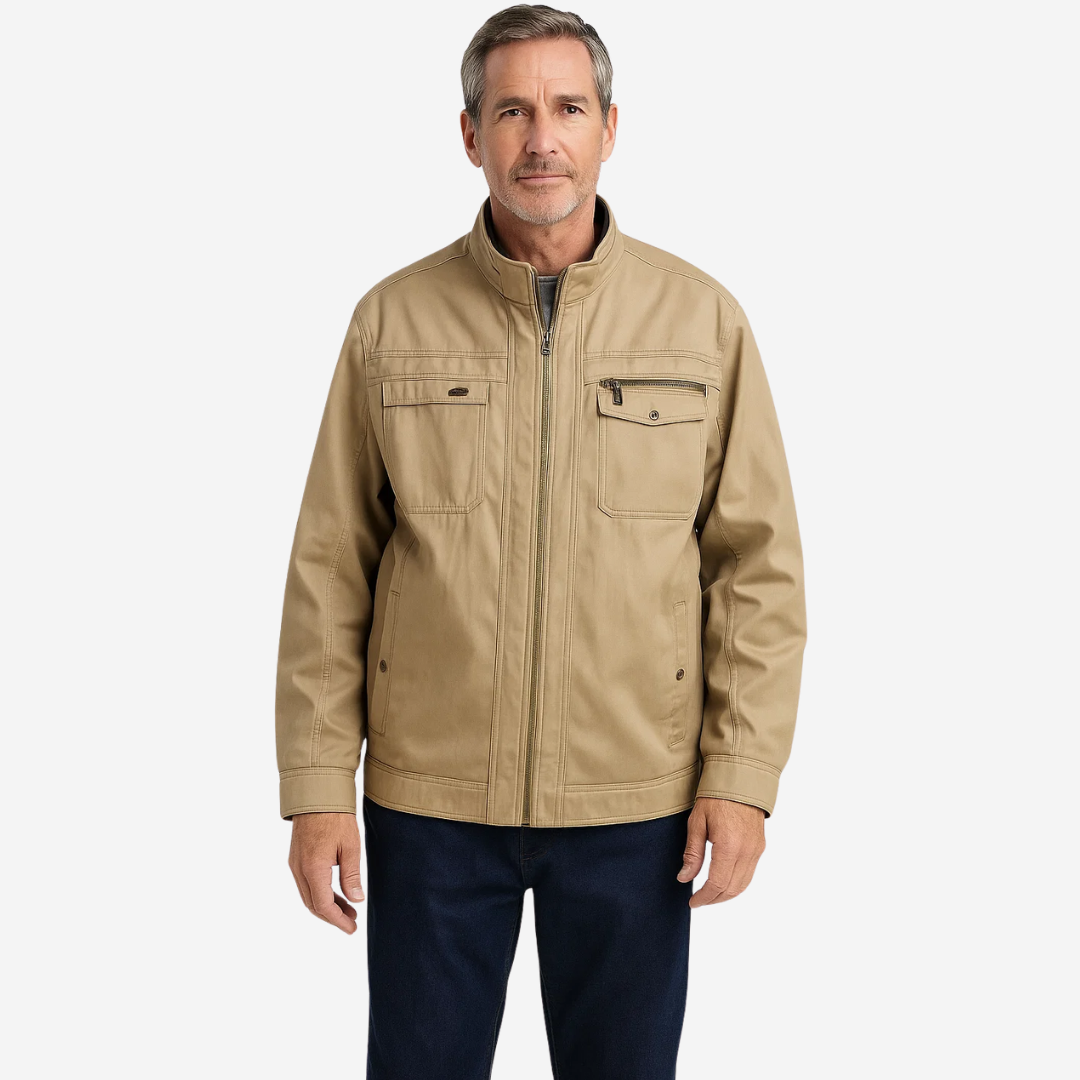 Herre bomulls høstjakke – vindtett & casual – outdoor