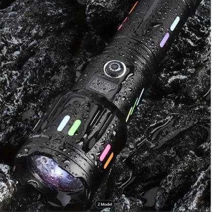 Militær Lommelykt - oppladbar LED - 9000 lumen