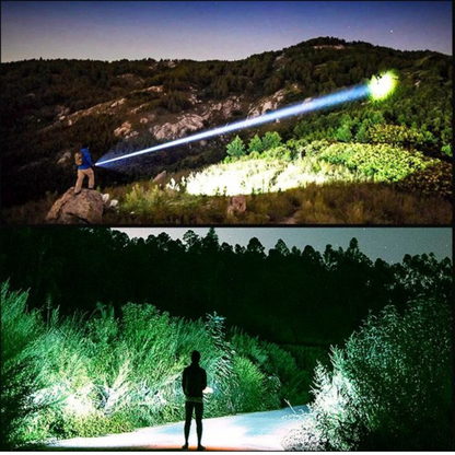 Militær Lommelykt - oppladbar LED - 9000 lumen