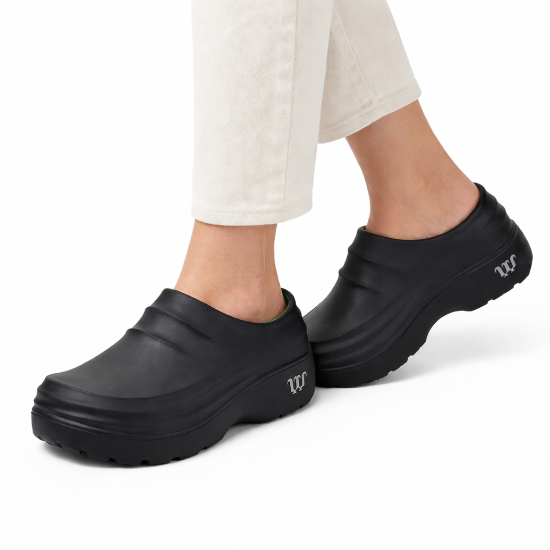 Unisex Slip-On Træsko – Vandafvisende – Støddæmpende Komfort