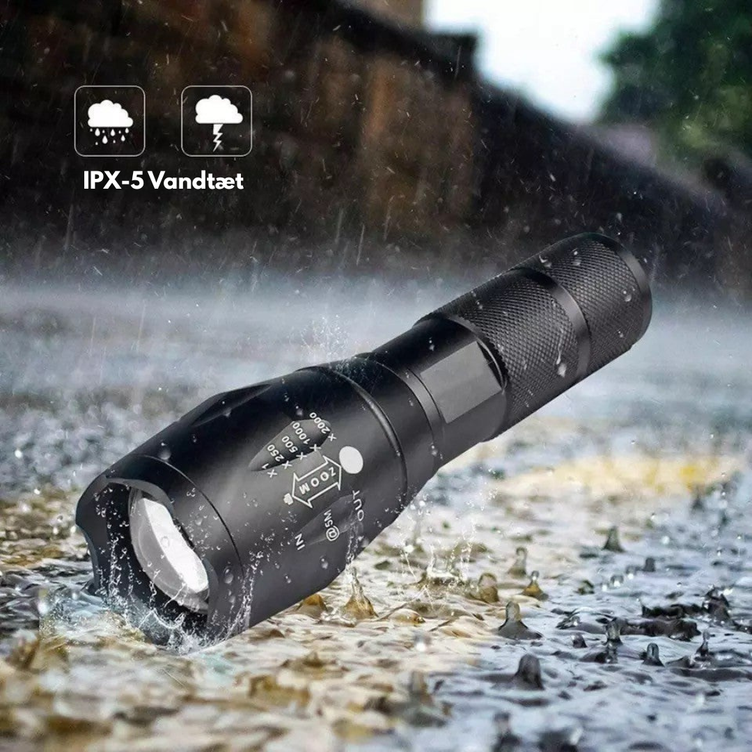 Mini LED Lommelygte – Zoom Fokus & IPX5 – Aluminium Penlight