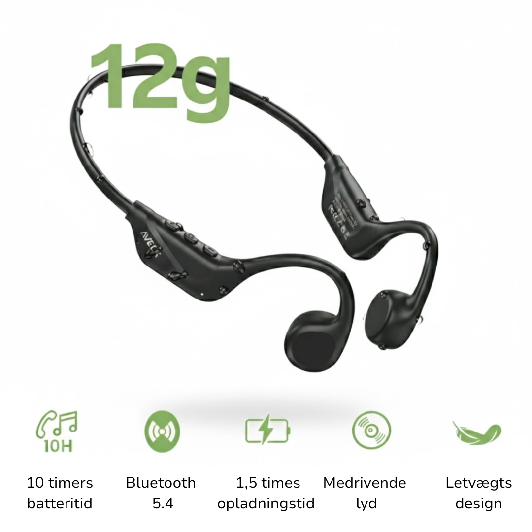 Open-ear trådløse hodetelefoner – benledning – Bluetooth