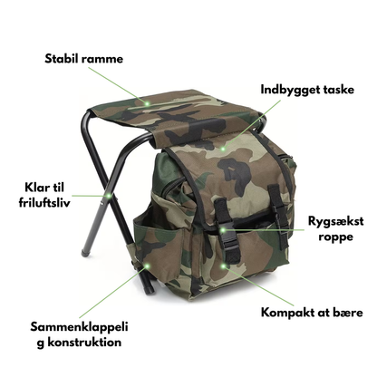 Campingkrakk med veske – ryggsekkstol – bærbar