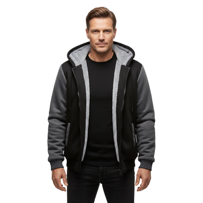 Herre Fleecevest – Med Hetta – Fôret
