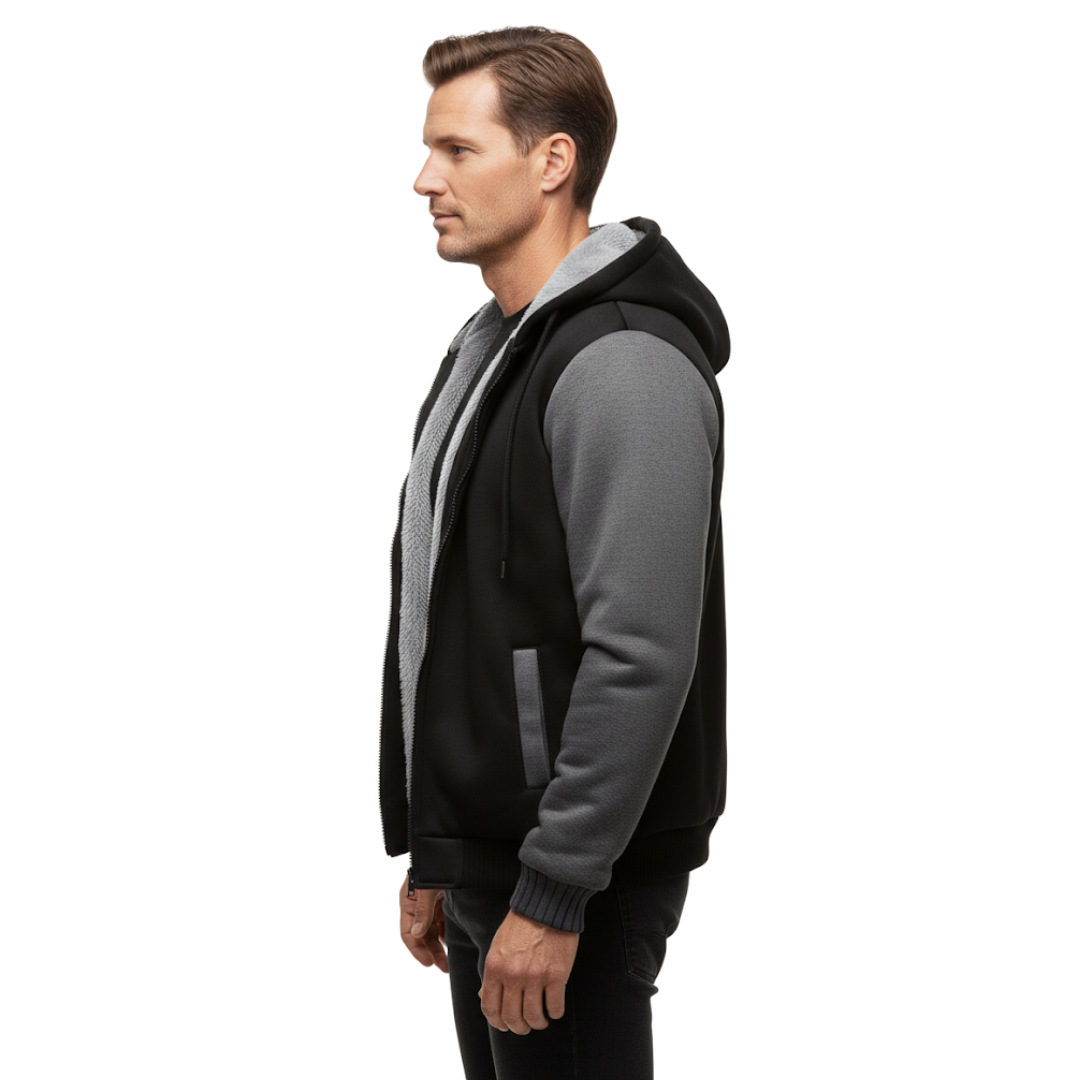 Herre Fleecevest – Med Hetta – Fôret