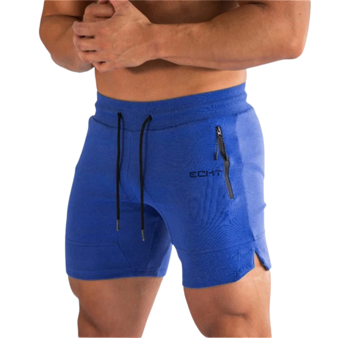 Herre sportshorts – glidelåslommer & hurtigtørkende – trening