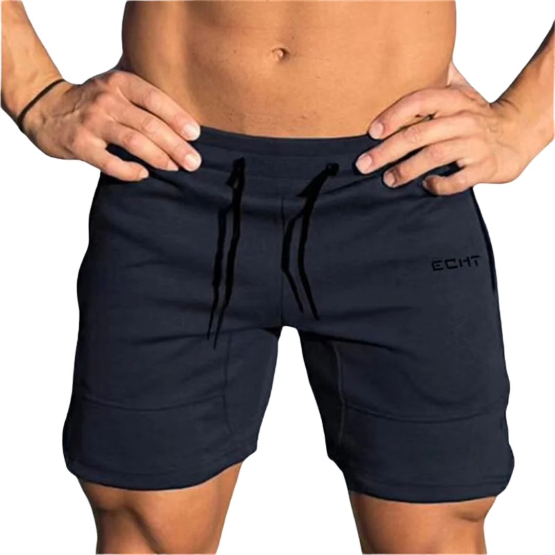 Herre sportshorts – glidelåslommer & hurtigtørkende – trening