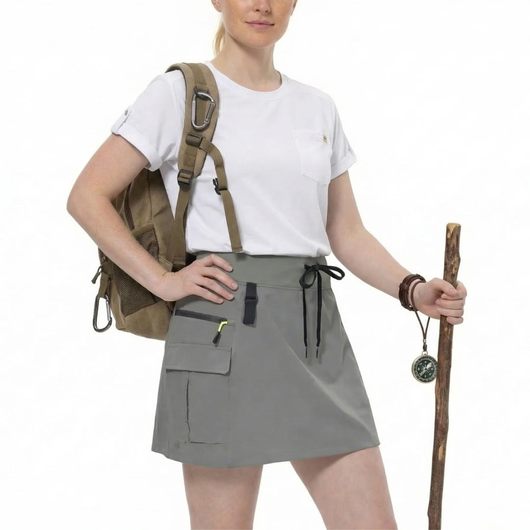 Dame Cargo Skort – Høy Midje – Innebygde Shorts