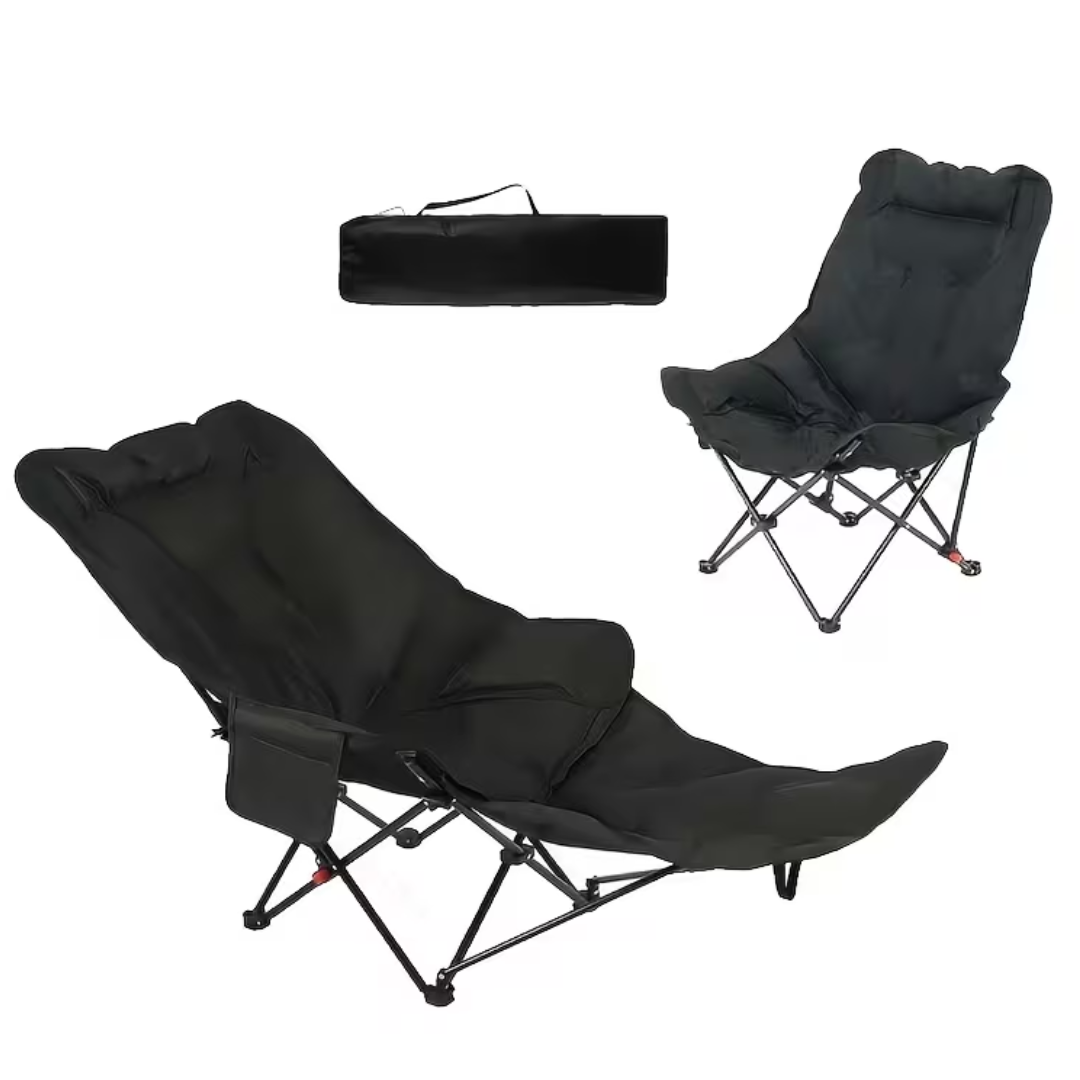 Justerbar Relaxstol – Sammenklappelig – Med Fodstøtte