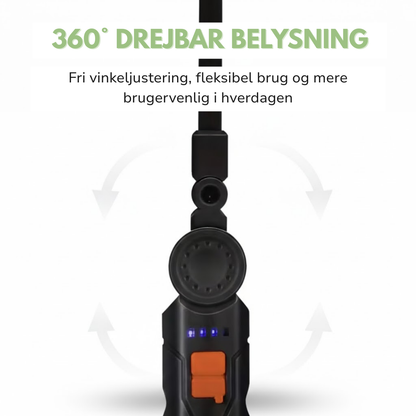 Oppladbar arbeidslampe – USB-C – magnetisk håndfri bruk