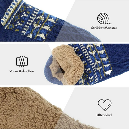 Thermo Strikkede Sokker – Skridsikre & Varme – Vinter Komfort