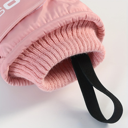 Skihandsker dame beige detalje af yderstof